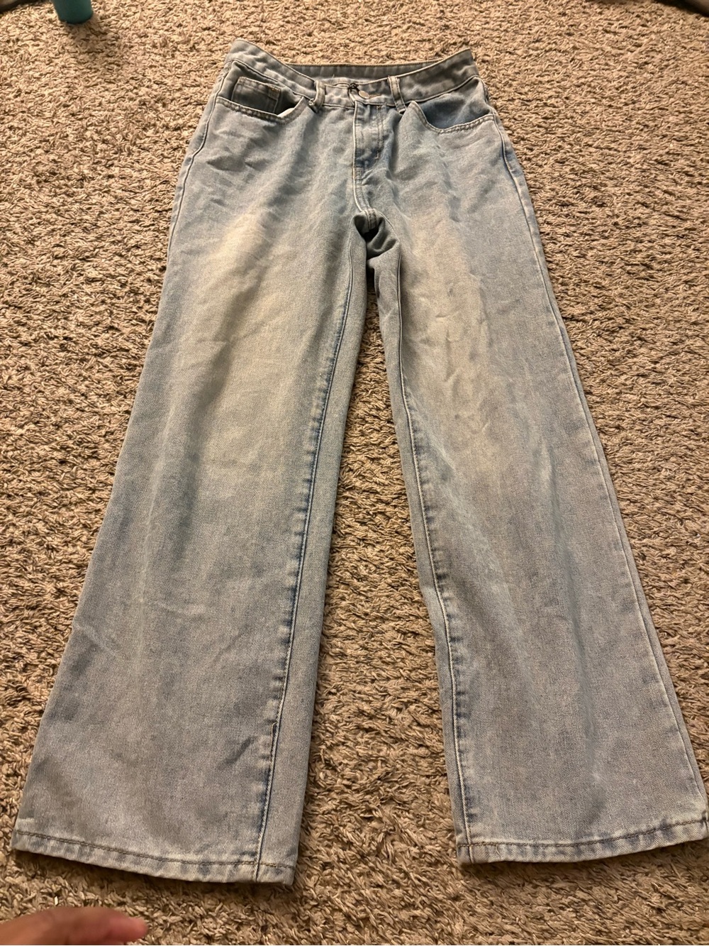 Light Blue Wide-Leg Jeans